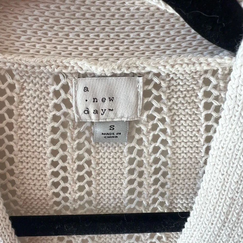 a new day Women's Cream Open-Knit Cardigan - Picture 2 of 3